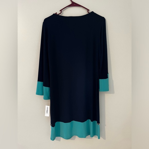 NWT Dressbarn Bell Sleeve Navy Dress - Picture 2 of 10